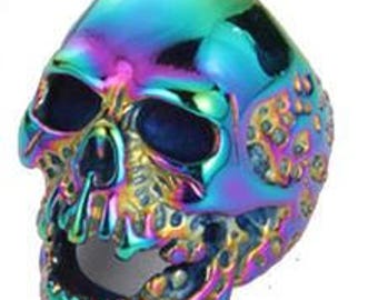 Metallic Skull Ring Colorful