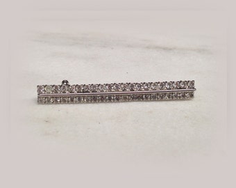 Vintage Rhinestone Bar Pin, Brooch, 1950's
