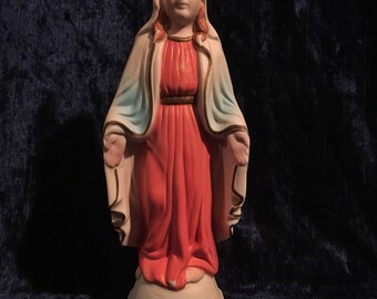 Vintage Our Lady Of Grace Ceramic Virgin Mary Statue