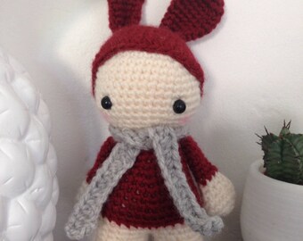 Little Pixie Doll "lutinou" red rabbit