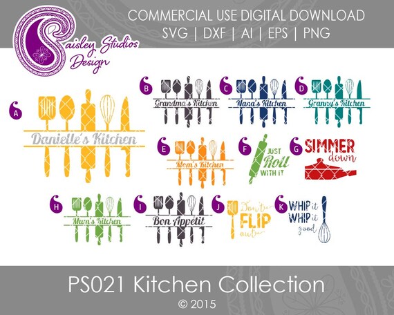 Download Kitchen SVG File Split Kitchen Utensils Kitchen Tools