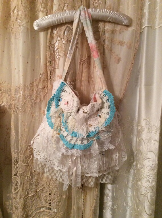 Layered Lace Purse shabby n chic bag romantic white laces