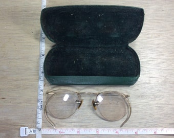 Vintage Old Gold Filled Eyeglasses In Case Bifocals Used
