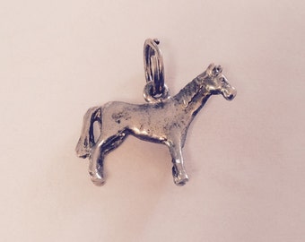 Pony horse sterling silver charm vintage # 386