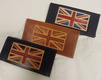 Leather Union Jack Flag Certificate Wallet