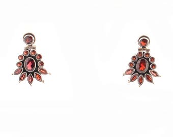 Sterling Garnet Drop Earrings