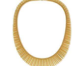 Gold Fringe Necklace,Bib Necklace,Statement Jewelry,Wedding Jewelry,Summer Statement Necklace by Taneesi ZN248G