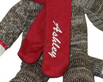 Personalized Custom Designed Embroidered Sock Monkey with name a great gift for boys and girls great Christmas gift great birthday gift