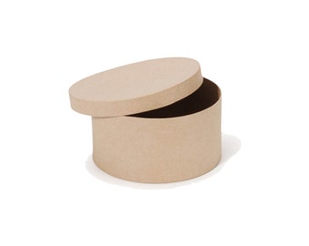 Round Paper Mache Cardboard Box - 8 Inch - Craft Gift Wrap Packaging Party Supplies