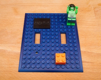 Lego double light switch cover plate