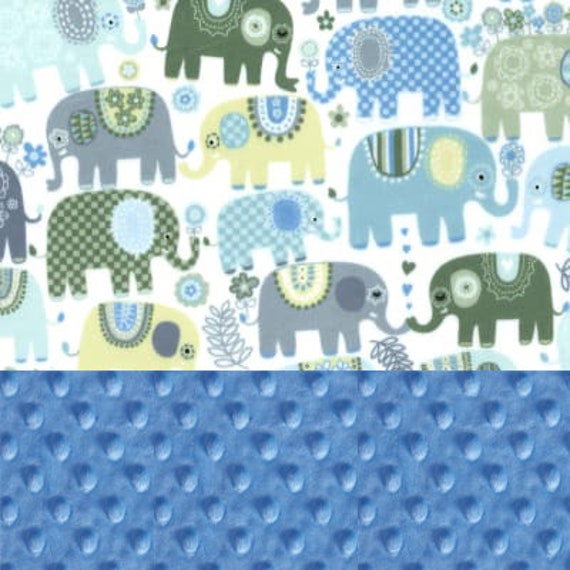 Elephant Minky Baby Blanket Boy, Blue Gray Personalized Blanket, Animal Baby Blanket, Receiving Blanket, Name Baby Blanket Baby shower gift