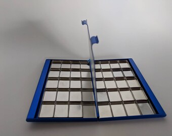 Watercolor Palette Double-sided Travel sketchbook pocket paint with 40 magnetic removable Rust Free pans 2x4 in. Lies perfectly flat.