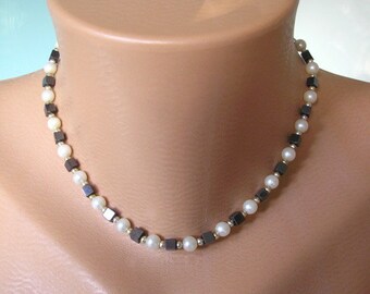 Vintage Pearls, Pearl Choker, Great Gatsby Jewelry, Vintage Wedding Necklace, Pearl Necklace, Vintage Bridal Choker, Wedding Jewelry, Gray