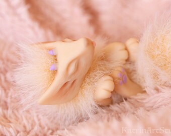Dagon Fennec Fox toy pup - fantasy creature fantastic beast fantasy animal ooak doll poseable toy posable doll fairy soft sculpture