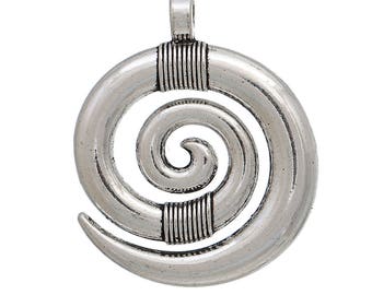 1 charm spiral charm pendant antique silver 35 * 28mm