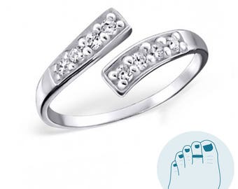 Toerings 925 Sterling Silver Toering with CZ gemstones