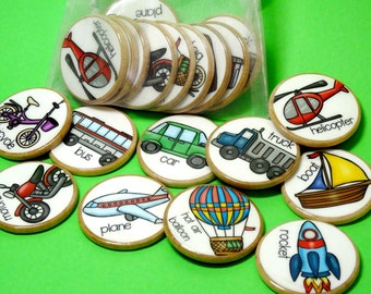 Transportation wooden memory game - transport wooden concentration game - educational toy - montessori game