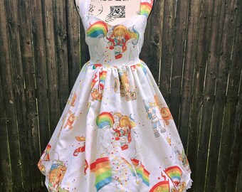 Rainbow Brite Vintage Bedsheet Sweetheart Dress