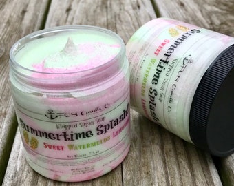Sugar Scrub ~ Whipped Sugar Scrub ~ Whipped Soap ~ Exfoliating Soap ~ SUMMERTIME SPLASH ~ Watermelon ~ Lemonade ~ Pink ~ Summer ~ Fruity