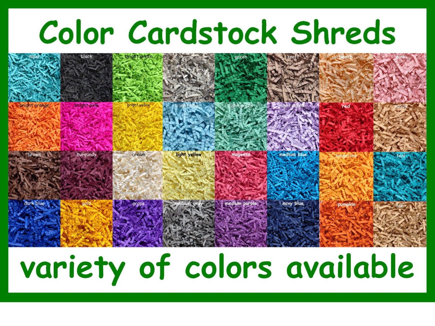 Cardstock Paper Shreds Shredded Color Card Stock Decorative