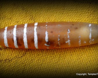 Rare Ten thread carnelian agate dzi bead/Rare Tibetan carnelian agate dzi bead/Multiple Fortunes Dzi Bead/Dragon skin Dzi Bead/Cinnabar dzi