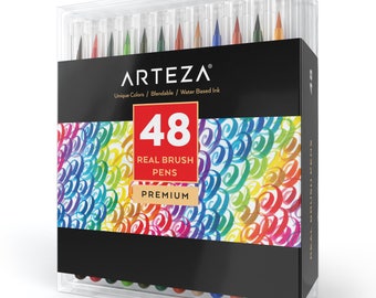 Arteza Real Brush Pens - 48-Colors - Watercolor Markers - (Set of 48)