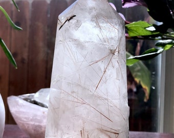 Glorious Rare Quartz Generator with Red Rutile from Madagascar | Prosperity | Maiden Hair Quartz | Manifestation | Spiritual Guidance | R-1