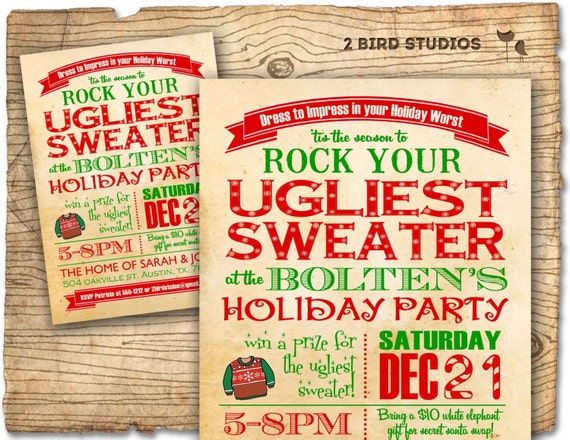 holiday party invitation ugly sweater christmas party ugly sweater christmas party flyer