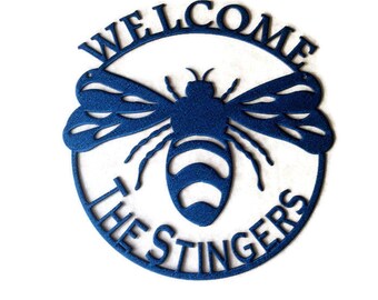 Custom Welcome Bumble Bee Metal Wall Art ( g )