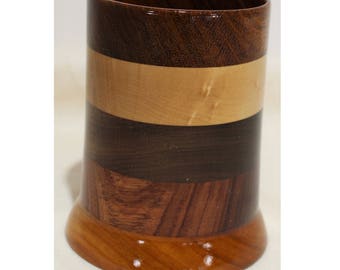 Wood Pencil Holder, Wooden Pen Cup, Office Desk Organizer (#186)