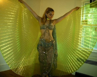 WINGS of ISIS, Ayshe Wings, Apple Green Iridescent ORGANZA, Costume, Accessory, Bellydance, Belly Dance, Dance