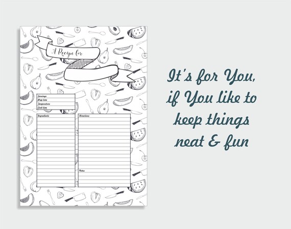 recipe sheet template