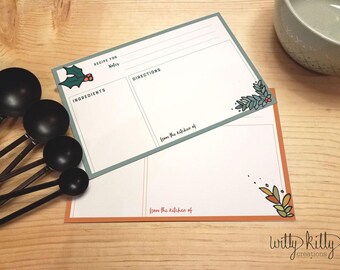 Holiday Garland Recipe Cards - Digital Download