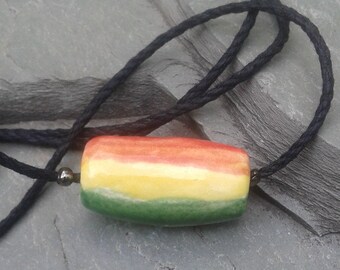 Rainbow Necklace Lgbt Ceramic Pendant Multicolor Chakra Jewelry Gay Pride Necklace Adjustable .4