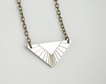Modern Geometric Triangle Pendant Necklace