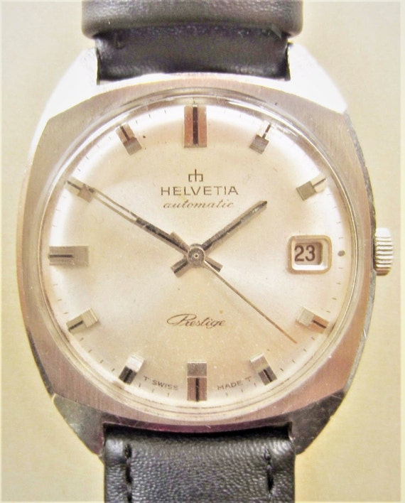 Helvetia Prestige Automatic 25J Date Watch 1970s Gents/Mens