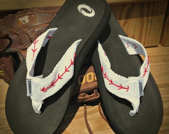 Baseball Flip-Flops (black sole)