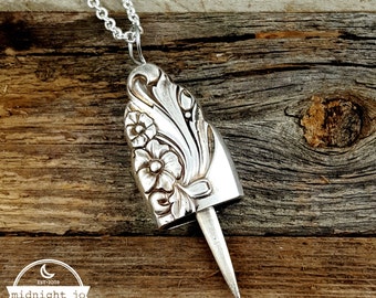 Evening Star Knife Bell Necklace Pendant - Silver Bell Necklace - Bell Pendant - Knife Necklace - Silverware Necklace - Upcycled Jewelry