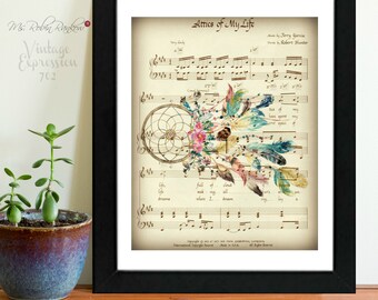 Grateful Dead, Attics of My Life, Music Sheet, Print, Art