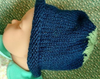Hand knitted newborn blueberry hat