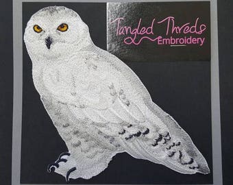 Snowy Owl Embroidered Patch 6" x 5.8"