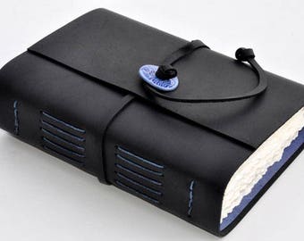 Handmade Leather Journal 5 1/2" x 7 1/2" - 140 lb watercolor paper - Sketchbook