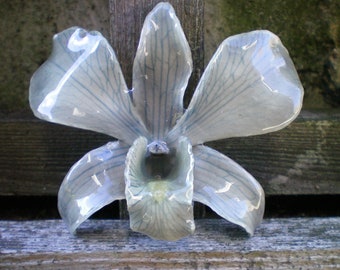 Free Shipping REAL Natural Soft Grey ORCHID Pin and Pendant