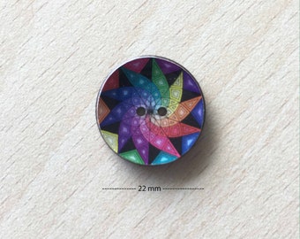 Pretty "mandala" Rainbow size: 22 mm