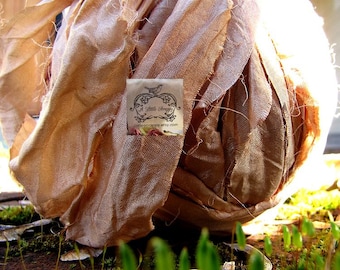 Soft Camel Cream Sari Silk Ribbon
