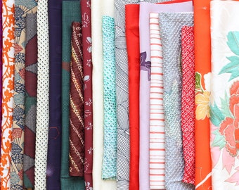 kimono textile, Japanese fabric set, remnant, kimono, kimono fabric, shibori, fabric set, Japan, 20 pieces /5