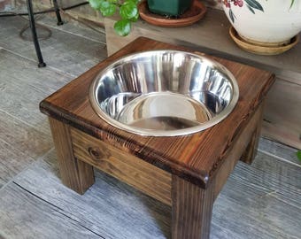Medium Elevated Dog Bowl, Elevated Pet Feeder, 1 Bowl Feeder, Wood, One Bowl Dog Feeder,Personalized Dog Feeder,Pet Feeder,Raised Dog Feeder