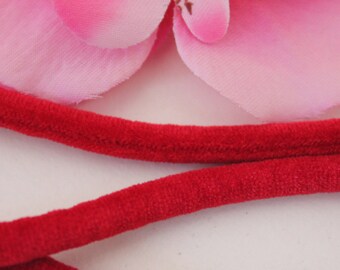 5 m cord 5mm red velvet