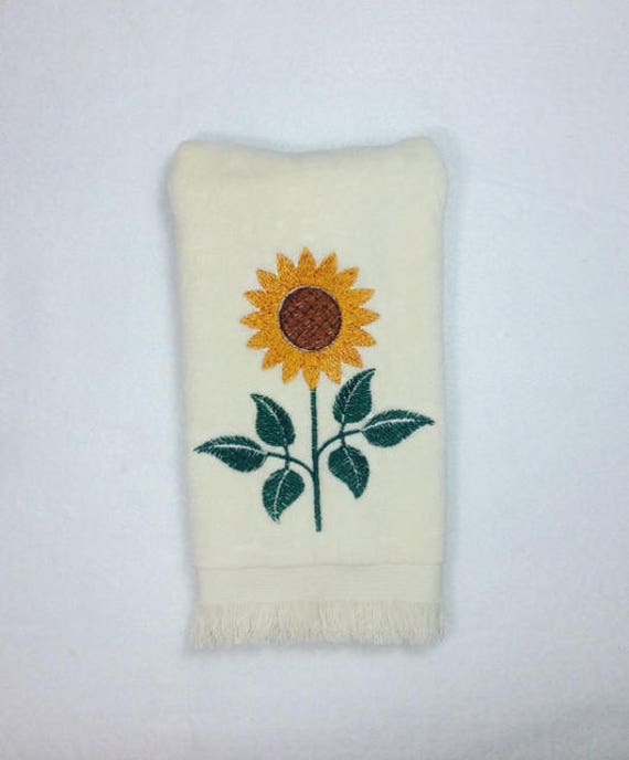Sunflower Fingertip Towel Embroidered Sunflower Towel Fall