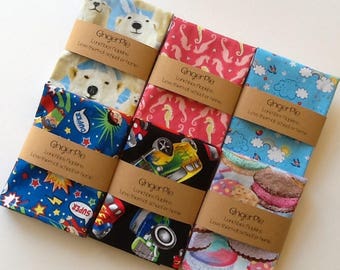 Lunchbox Napkins, Kids Cloth Napkins, Small Napkins for Kids, Set of 5